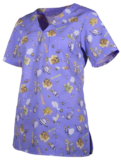 Bluza damska medyczna kolor druk model WB-4020D
