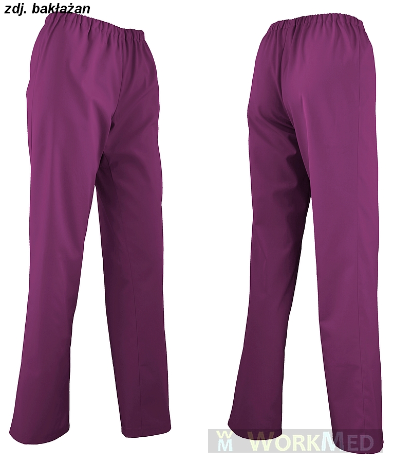 Spodnie damskie medyczne kolor bakłażan model WE-010